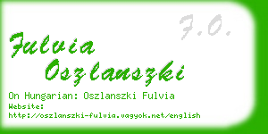 fulvia oszlanszki business card